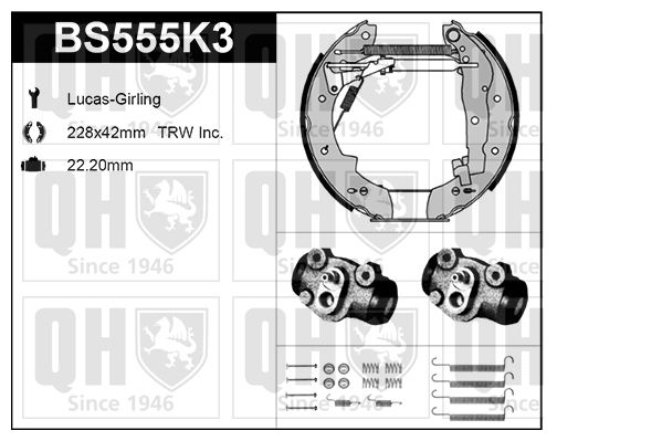 QUINTON HAZELL Комплект тормозных колодок BS555K3